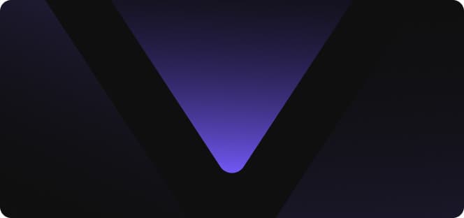 An upside-down purple triangle over a black background.