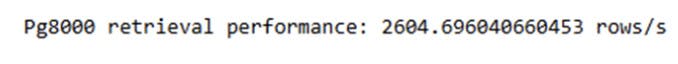 pg8000 retrieval performance