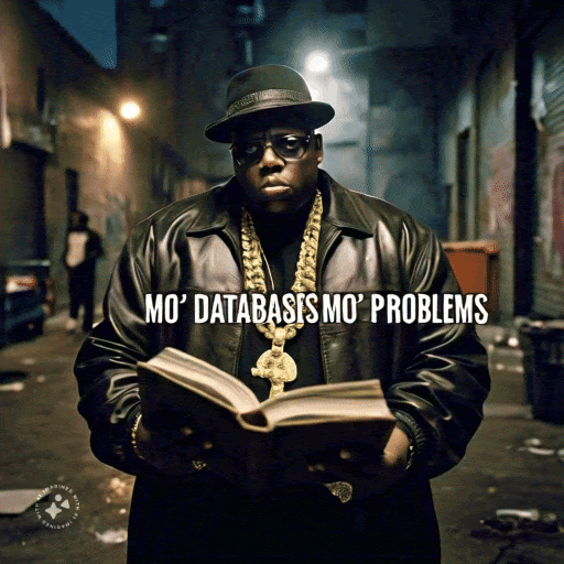 A Biggie gif: mo' databases, mo' problems
